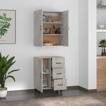 vidaXL Buffet haut Gris béton Bois d'ingénierie