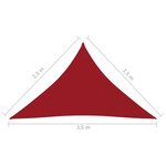 vidaXL Voile de parasol Tissu Oxford triangulaire 2 5x2 5x3 5 m Rouge