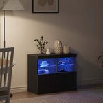 vidaXL Buffet Noir 81 x 37 x 67 cm Bois d'ingénierie