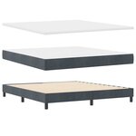 vidaXL Lit à ressorts avec matelas Gris foncé 200 x 180 cm Polyester