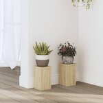 vidaXL Supports pour plantes 2 Pièces chêne sonoma bois d'ingénierie