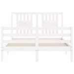 vidaXL Cadre de lit sans matelas blanc bois massif