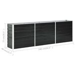 vidaXL Lit surélevé de jardin Acier galvanisé 240x40x77 cm Anthracite