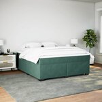 vidaXL Sommier à lattes de lit et matelas Vert foncé 180x200cm Velours