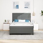 vidaXL Lit à Sommier avec Matelas Gris 140x190 cm Tissu
