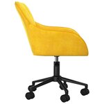 Chaise fauteuil siège pivotante de bureau informatique étude Jaune velours jaune 02_0024142