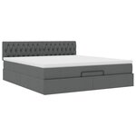 vidaXL Lit ottoman avec matelas et LED Gris foncé 180x200 cm tissu
