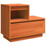 vidaXL Cabinet de chevet avec tiroir 2 Pièces Marron cire 60 x 34 x 51 cm