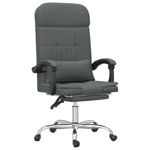 vidaXL Fauteuil de massage inclinable de bureau Gris foncé Tissu
