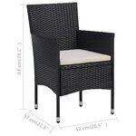 vidaXL Chaises de jardin 2 Pièces Résine tressée Noir