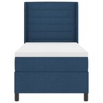 vidaXL Lit box avec matelas - Bleu  90x200 cm  en tissu