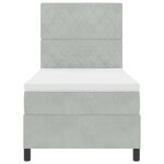 vidaXL Lit à ressorts avec matelas Gris clair 90 x 200 cm Velours