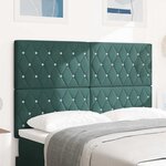 vidaXL Tête de Lit en Velours Argyle Manuel Vert foncé 140 cm Velours
