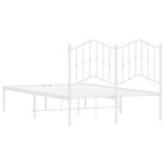 vidaXL Cadre de lit métal sans matelas et tête de lit blanc 120x200 cm