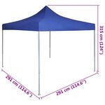 vidaXL Tente de fête 291 x 291 x 315 cm Bleu Tissu Oxford