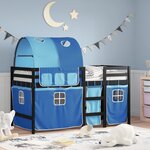 vidaXL Lit mezzanine enfants avec tunnel sans matelas bleu 80x200 cm
