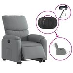 vidaXL Fauteuil inclinable électrique gris clair tissu