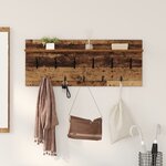 vidaXL Porte-manteau mural avec étagère avec stockage Vieux bois 100 x 40 x 12 cm