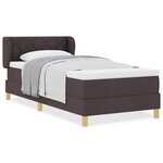 lit à ressort vidaXL avec matelas en marron foncé  100x200 cm  tissu