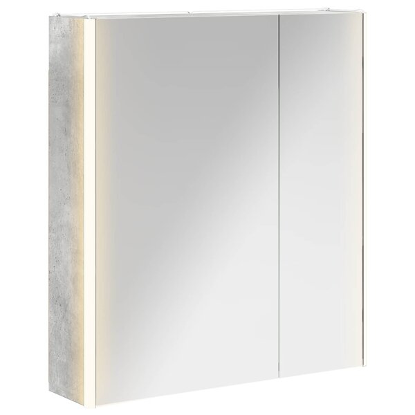 vidaXL Armoire Miroir de Salle de Bain Gris béton 63 5 x 15 5 x 70 cm