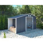 Abri de jardin en acier 6,53 m² - Abris buches avec kit d'ancrage inclus - Gris anthracite