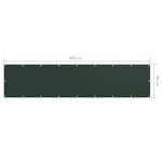 vidaXL Écran de balcon Vert foncé 90x400 cm Tissu Oxford