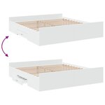 vidaXL Cadre de lit avec tiroirs sans matelas blanc 200x200 cm