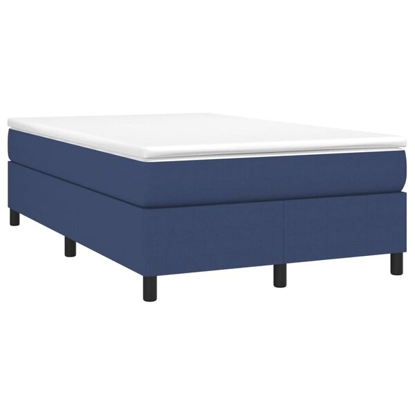 vidaXL Sommier à lattes de lit avec matelas bleu 120x190 cm tissu