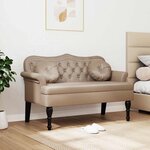 vidaXL Banc Chesterfield avec coussin Cappuccino 120 5 x 65 x 75 cm