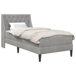 vidaXL Cadre de lit avec matelas Gris clair 80 x 200 cm Velours
