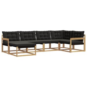 vidaXL Ensemble de canapés d'extérieur 6 pc Blanc et noir