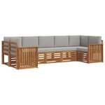 vidaXL Ensemble de canapés d'extérieur 7 pc Gris Naturel et Clair