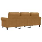 vidaXL Canapé à 3 places Marron 180 cm Velours