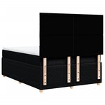 vidaXL Sommier à lattes de lit avec matelas Noir 140x190 cm Tissu