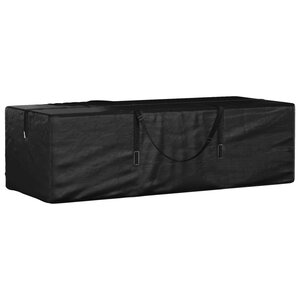 vidaXL Sac de rangement pour coussins de jardin noir 135x40x55 cm PE