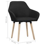 vidaXL Chaises à manger lot de 2 noir tissu