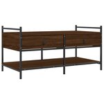 vidaXL Table basse chêne marron 99x50x50 cm bois d'ingénierie
