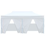 vidaXL Tente de réception pliable avec 4 parois 3x6 m Acier Blanc