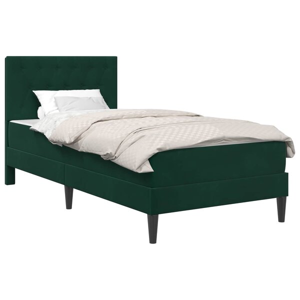 vidaXL Cadre de lit avec matelas Vert foncé 80 x 200 cm Velours