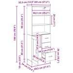 vidaXL Haut Armoire Chêne noir 69 5 x 34 x 180 cm Bois d'ingénierie