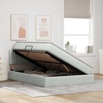 vidaXL Lit de Rangement avec matelas Gris clair 140 x 200 cm Velours