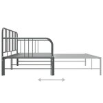 vidaXL Cadre de canapé-lit extensible sans matelas gris métal 90x200cm
