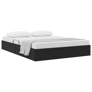 vidaXL Lit de Rangement avec tête de lit Noir 135 x 190 cm Velours