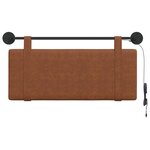 vidaXL Tête de lit suspendue Avec lumière LED Marron PU antique