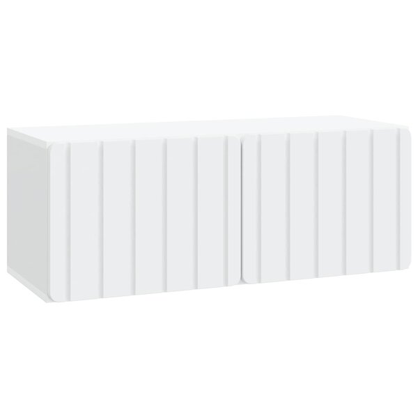vidaXL Meuble TV mural 78 5 x 31 x 30 cm Blanc Bois d'ingénierie