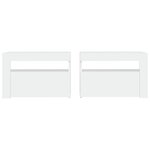 vidaXL Tables de chevet 2 Pièces avec LED Blanc 60x35x40 cm