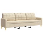 vidaXL Ensemble de canapés 3 Pièces crème tissu