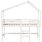 vidaXL Lit superposé avec échelle et toit sans matelas blanc 90x200 cm