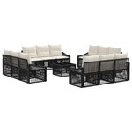 vidaXL Ensemble de canapé de jardin 13 pc Noir polyrotin