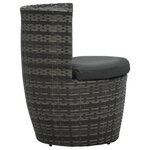vidaXL Mobilier de bistro 3 Pièces avec coussins Résine tressée Gris